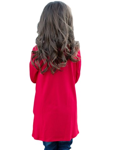 Red Twist Knot Detail Long Sleeve Girl’s Top