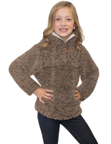 Khaiki Luxe Fuzzy Pullover Sherpa Girl Sweatshirt