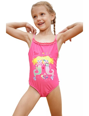 Pink Little Mermaid Princess Teddy Swimsuit