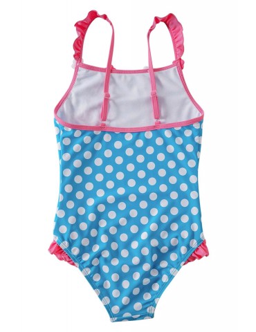 Blue White Polka Dot One Piece Swimsuit for Kids