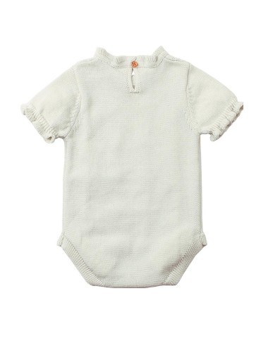 White Vintage Knit Short Sleeve Toddler Onesies