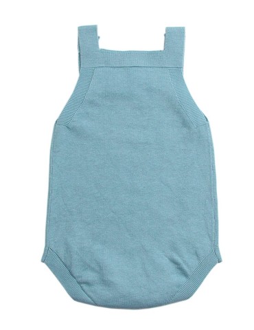 Light Blue Star Pattern Knitted Infant Romper Baby Wear