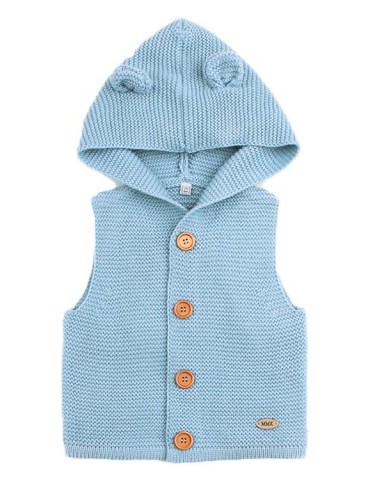 Sapphire Cute Ears Hooded Toddler Sweaters Vest